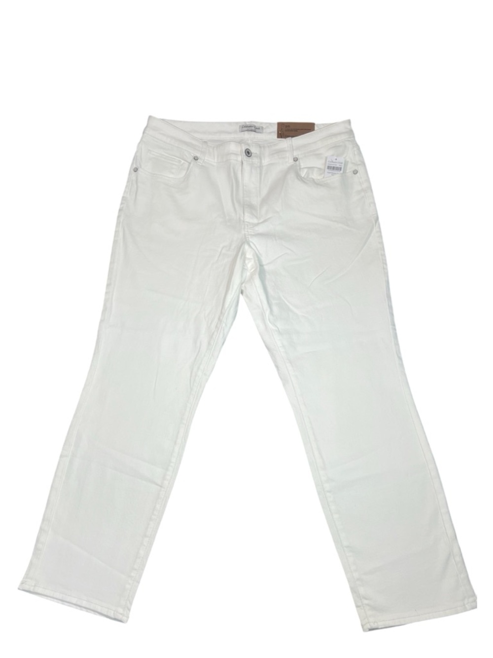NWT Coldwater Creek Off White Natural Fit Slim Ankle Jeans Women Size 16 Stretch - Picture 3 of 12